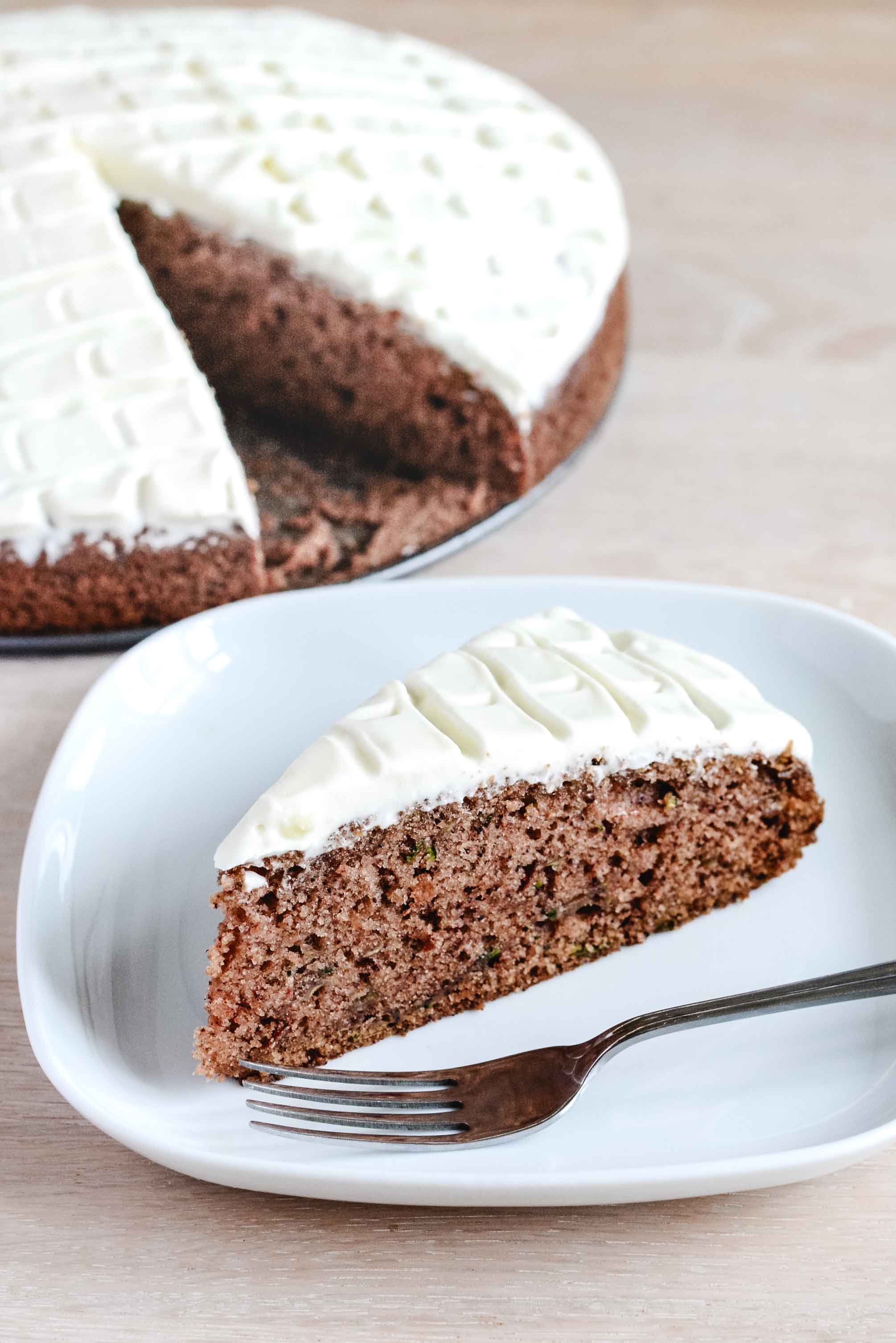 Zucchini cake with whipped vanilla buttercream