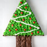 Frosted and decorated Christmas tree brownie recipe
