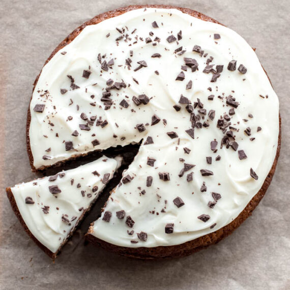 Chocolate Chip Banana Cake with Cream Cheese Frosting