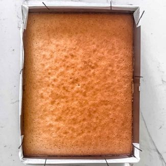 Baked cake layers cooling for a number cake
