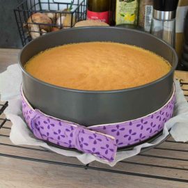 Chocolate cake sponges cooling before assembly