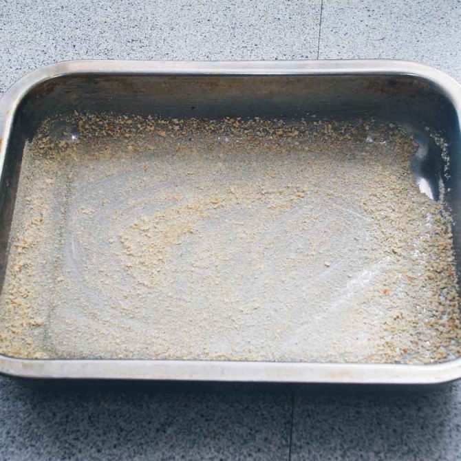 Brownies in a baking pan before slicing
