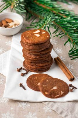 Danish brunkager cookies arranged on a plate