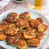Danish chicken meatballs served on a plate