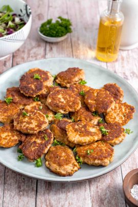Danish chicken meatballs served on a plate