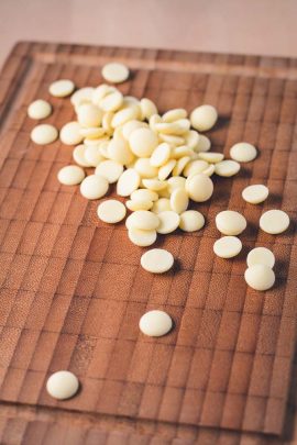 Chocolate buttons used for tempering chocolate