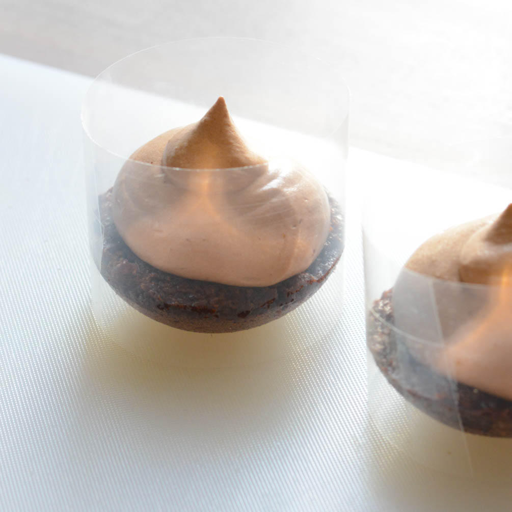 Chocolate mousse base for snowball dessert