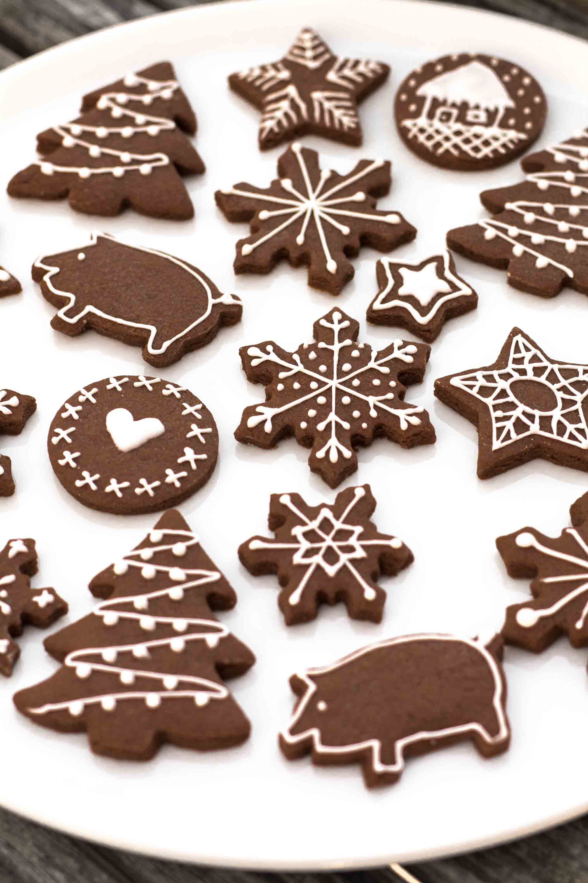 Chocolate sugar cookies made for Christmas