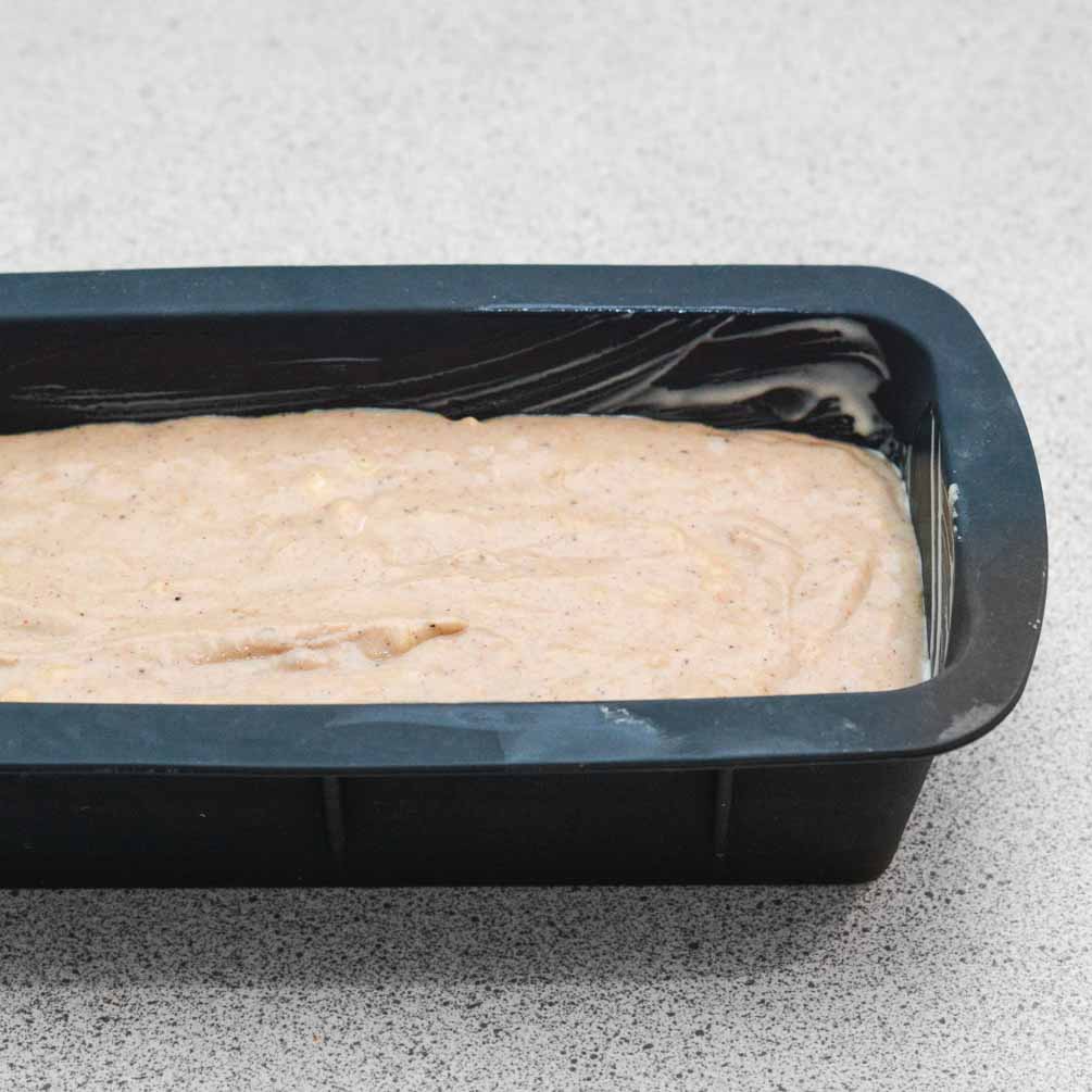Slice of gluten-free banana bread on a plate