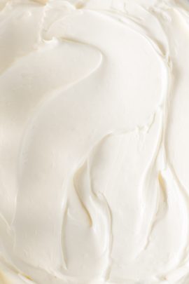 Bowl of smooth Italian meringue buttercream