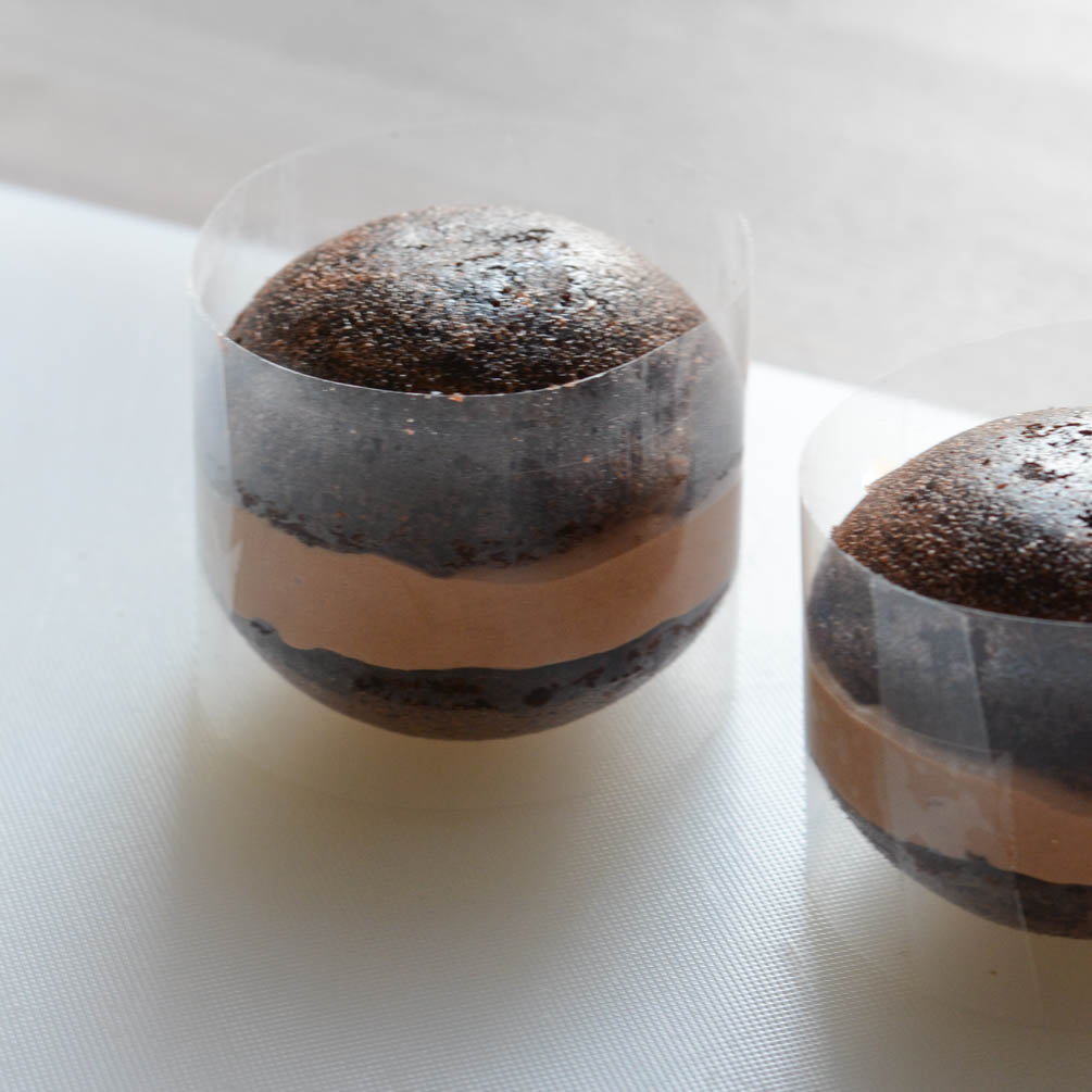Chocolate mousse snowball dessert for New Year's