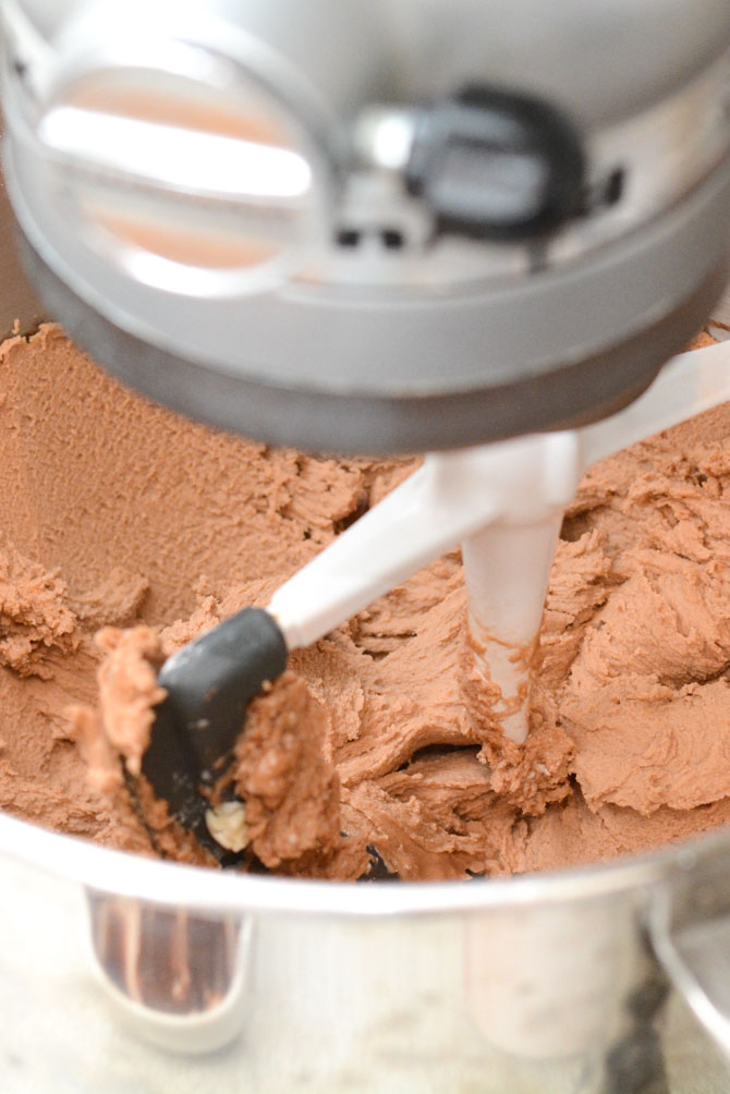 Chocolate buttercream made in stand mixer