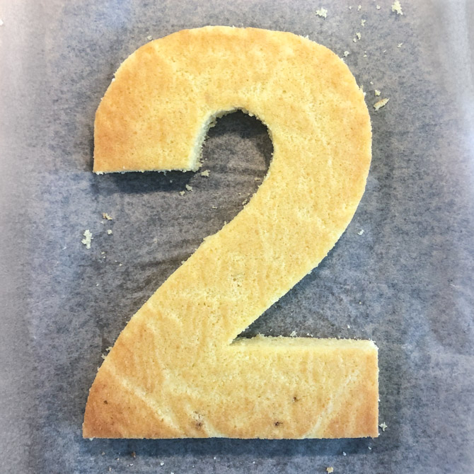 Cut number cake letter 2
